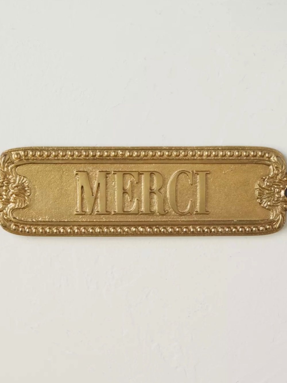 Merci French Word Cottage Metal Sign